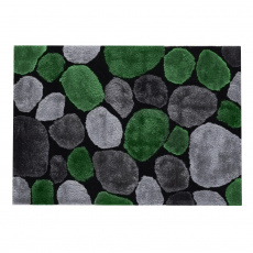 Koberec, zelená / šedá / černá, 80x150, PEBBLE TYP 1