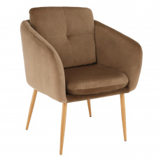 Designové křeslo, hnědá Velvet látka, AVETA Designové křeslo, hnědá Velvet látka, AVETA