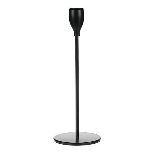 Svícen kovový - na kónickou svíčku, zaoblený, výška 22,5 cm, černý