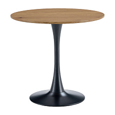 Jídelní stůl, dub/černá, průměr 80 cm, REVENTON NEW