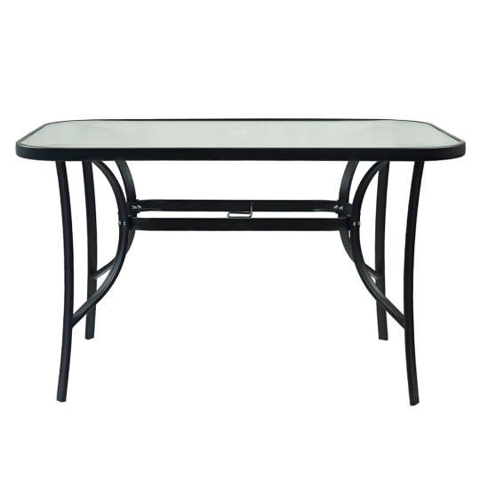 Jídelní stůl, černá ocel/tvrzené sklo, DEMAT NEW Jídelní stůl, černá ocel/tvrzené sklo, DEMAT NEW