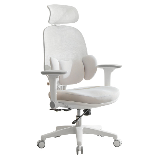 Kancelářské křeslo, šedá/bílá, ABRAMO