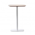 Barový stůl, dub / bílá, MDF / kov, průměr 60 cm, HARLOV