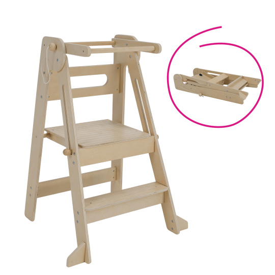 Montessori skládací učící věž, přírodní, URIAN Montessori skládací učící věž, přírodní, URIAN