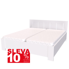 Nábytek Mikulík Vranovice Nábytek Mikulík Vranovice Dvoulůžko AURA s lamelovými rošty - 200 x 160 cm - bílá struktura Nábytek Mikulík Vranovice Nábytek Mikulík Vranovice Dvoulůžko AURA s lamelovými rošty - 200 x 160 cm - bílá struktura