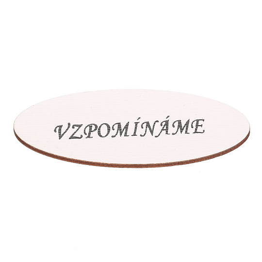 Cedulka "Vzpomínáme" - dřevo, bílá, v sáčku 12 ks, cena za 1 ks