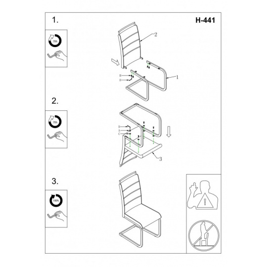 Jídelní židle H441 bíločerná