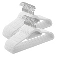 Sametová ramínka, plast, bílá, set 50 ks, ASR-E1020 WT