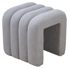 Designový taburet, šedá látka, SUNDO Designový taburet, šedá látka, SUNDO