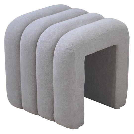 Designový taburet, šedá látka, SUNDO Designový taburet, šedá látka, SUNDO
