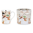 Hrnek porcelánový - 320 ml, dárkové balení, sněhuláci a veselá zvířátka