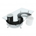 Konferenční stolek, bílá extra vysoký lesk HG / černá extra vysoký lesk HG, RUPERT