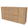 NÁBYTEK MIKULÍK s.r.o. ELITE L - komoda, 140 až 170cm × 86 × 36/43cm Šířka: 160cm, Hloubka: 43cm, Dekor: dub harmony