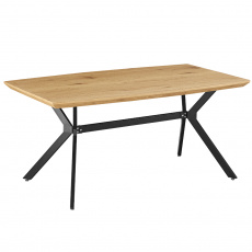 Jídelní stůl, dub / černá, 160x90 cm, MEDITER