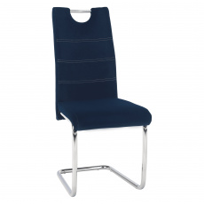 Jídelní židle, modrá Velvet látka, ABIRA NEW Jídelní židle, modrá Velvet látka, ABIRA NEW