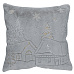 Polštář s výplní - umělá kožešina, vánoční, šedý, 100% polyester, 45 x 45 cm