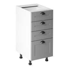 Spodní skříňka s šuplíky, šedá matná / bílá, LAYLA D40S4 Spodní skříňka s šuplíky, šedá matná / bílá, LAYLA D40S4