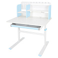 Rostoucí psací stůl, modrá/bílá, ADAN