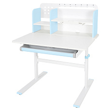 Rostoucí psací stůl, modrá/bílá, ADAN