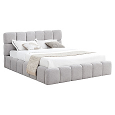 Postel s kovovým roštem a úložným prostorem, 160x200, šedá, SORELA