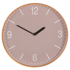 Hodiny nástěnné - pr. 32 cm, MDF a dřevěný rám, barva béžová