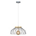 Visící lampa, šedá/přírodní, dřevo/kov, TREX TYP 2