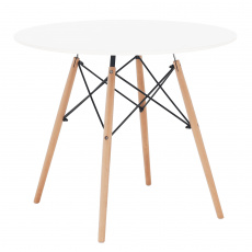 Jídelní stůl, bílá / buk, průměr 90 cm, Gamin NEW 90 Jídelní stůl, bílá / buk, průměr 90 cm, Gamin NEW 90