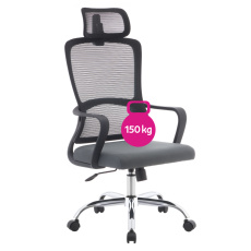 Kancelářské křeslo, černá/šedá/chrom, nosnost 150 kg, RANDY Kancelářské křeslo, černá/šedá/chrom, nosnost 150 kg, RANDY