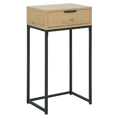 Konzolový stolek se zásuvkou, dub/černá, LERTOS