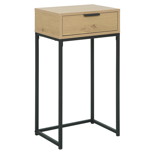 Konzolový stolek se zásuvkou, dub/černá, LERTOS