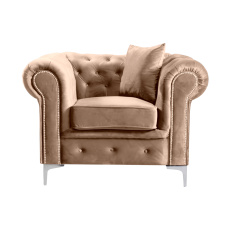 Luxusní křeslo, světle hnědá Velvet látka, ROMANO Luxusní křeslo, světle hnědá Velvet látka, ROMANO