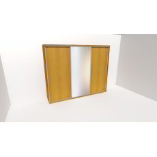 Skříň FLEXI 3 š.300cm v.220cm : 2x dveře plné , 1x zrcadlo Skříň FLEXI 3 š.300cm v.220cm : 2x dveře plné , 1x zrcadlo