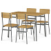 Jídelní set s 4 židlemi, 110x70x76cm, mdf, divoký dub, AUT-O2156 OAK
