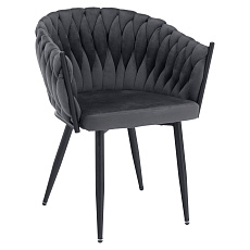 Jídelní křeslo, tmavě šedá Velvet látka/černá, BLER Jídelní křeslo, tmavě šedá Velvet látka/černá, BLER