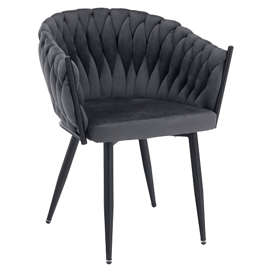 Jídelní křeslo, tmavě šedá Velvet látka/černá, BLER