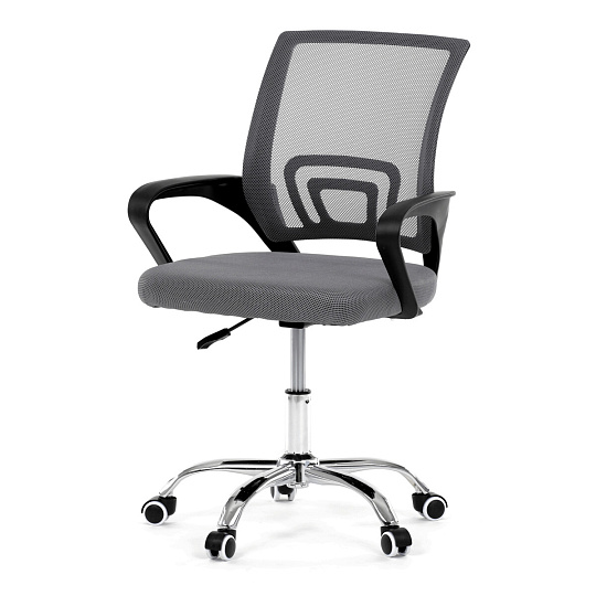 Dětská židle, výškově nastavitelná, šedá síťovina, KA-L103 GREY