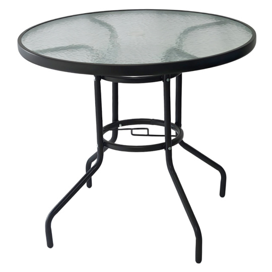 Jídelní stůl, černá ocel/tvrzené sklo, BORGEN NEW TYP 2 Jídelní stůl, černá ocel/tvrzené sklo, BORGEN NEW TYP 2