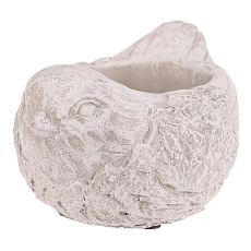 Obal na květiny - beton, ptáček, vel. M, šedo-bílý