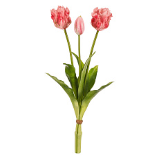 Tulipán - řezaný, měkký plast, lososový, cena za svazek 3 ks Tulipán - řezaný, měkký plast, lososový, cena za svazek 3 ks