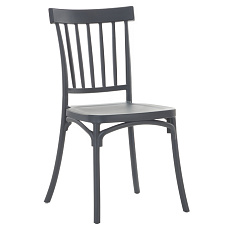 Stohovatelná židle, tmavě šedá, SAZEN NEW