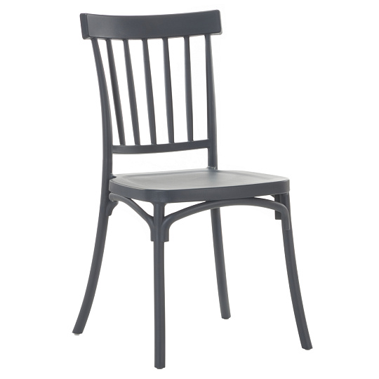 Stohovatelná židle, tmavě šedá, SAZEN NEW