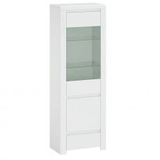 Vitrína 1D1W1S, bílý lesk, LINDY Vitrína 1D1W1S, bílý lesk, LINDY