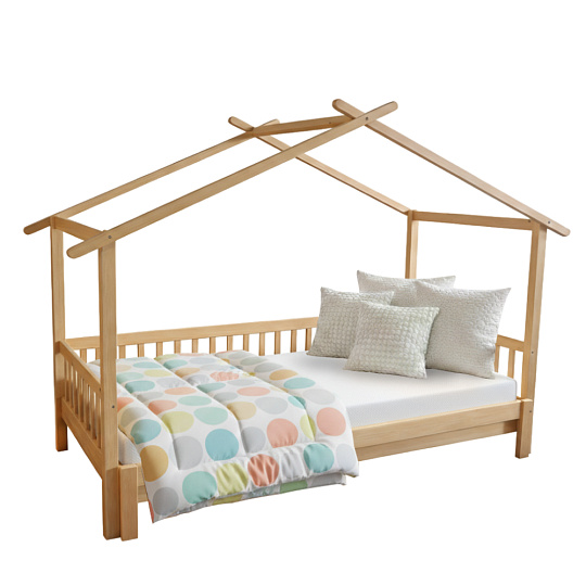 Montessori postel s přistýlkou, přírodní, 90x200, KESIO