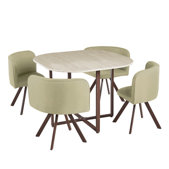 Jídelní set 1+4, světle hnědá/přírodní, BEVIS NEW Jídelní set 1+4, světle hnědá/přírodní, BEVIS NEW