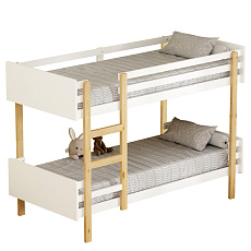 Patrová postel, 90x200, dub/bílá, DAMLA