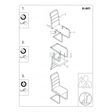 Jídelní židle H441 černobílá
