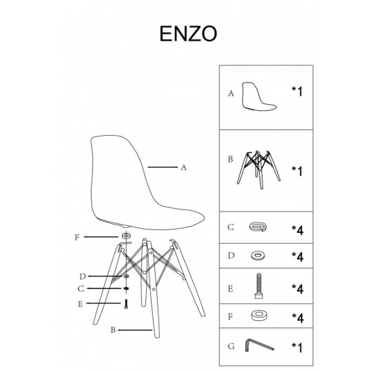 Jídelní židle ENZO šedé