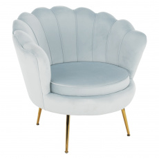 Křeslo ve stylu Art-deco, šedomodrá Velvet látka/gold chrom-zlatý, NOBLIN NEW Křeslo ve stylu Art-deco, šedomodrá Velvet látka/gold chrom-zlatý, NOBLIN NEW