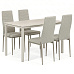 Jídelní set s 4 židlemi, 110x70x75cm, mdf, travertin, ASE-1039 CRM2