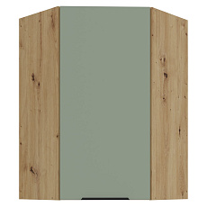Horní rohová skříňka, aquamarine/dub artisan, ARSANY 60x60 GN-90 1F